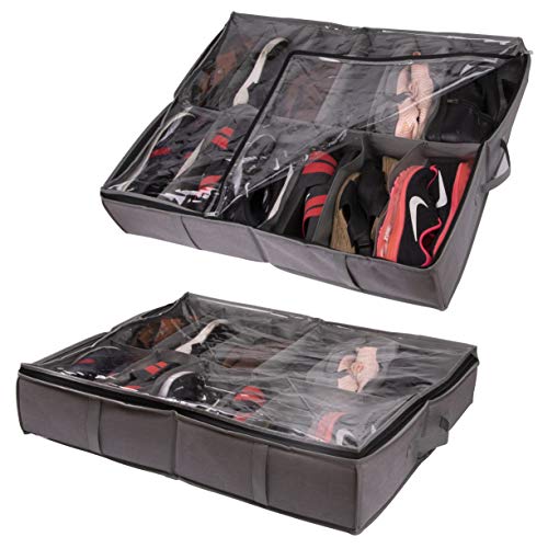 【中古】【未使用・未開封品】ベッド下靴収納オーガナイザー (2個パック)