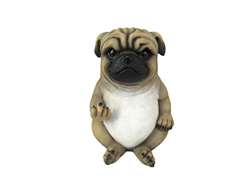 【中古】【未使用・未開封品】DWK パグライフ 中指パグ犬の像 | パグの像の装飾 自宅やオフィスに | デスクデコレーション | パグ愛好家へのギフトに | フロントポーチの挨拶