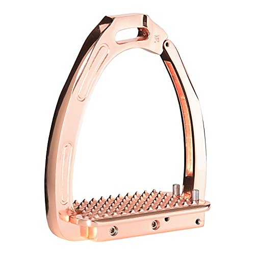 【中古】【未使用・未開封品】HORZE B Vertigo Aluminum Magnetic Safety Anti-Slip Quick-Release Lightweight Stirrups for Horseback Riding - Rose Gold - 4.75"｜AJIMURA-SHOP