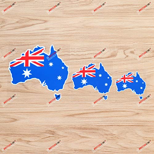 【中古】【未使用・未開封品】オーストラリア国旗マップアウトライン ビニールデカールステッカー 3枚パック 光沢あり 3インチ 4インチ 6インチ｜AJIMURA-SHOP