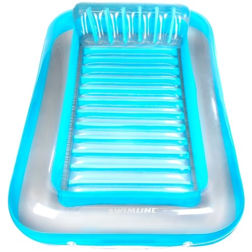 【中古】【未使用・未開封品】SWIMLINE オリジナルサンタンタブ クラシックエディション 空気注入式フローティングラウンジャー ブルー | 個人用日焼けプールハイブリッドラウ