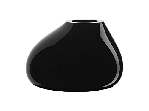 【中古】【未当て嵌める・未開封品】Orrefors Ebon 黒いこと刻みつける花立て 高さ9.5in x 幅14.6in