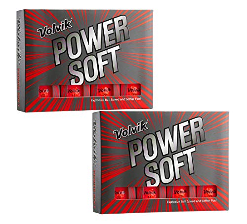 【中古】【未使用・未開封品】Volvik Power ソフト爆発ボールスピードゴルフボール 2ダース(24ボール) - 赤色