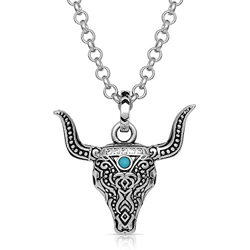 【中古】【未使用・未開封品】Montana Silversmiths Sky Touched Steer Head ネックレス