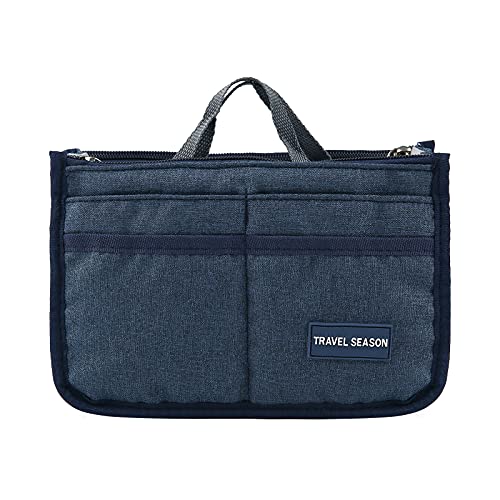 【中古】【未使用・未開封品】Surblue バッグインバッグ トートバッグ インナーバッグ 軽量 薄型 大容量 仕切り 自立 高級バッグ専用 (Newnavy、S)