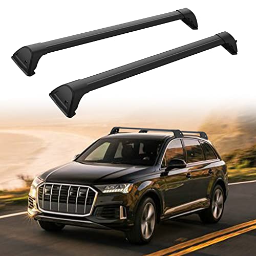 【中古】【未当てはめる・未開封品】黒いことクロスバー 2平和条約 Audi Q7 2016 2017 2018 2019 2020 2021 2022 2023 鍵を掛ける能力のあるなルーフラッククロスバー
