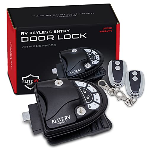 【中古】【未使用・未開封品】Elite RVセキュリティ ? RVキーレスエントリードアロック/ラッチ ? 読みやすいバックライトキーパッド キーフォブ2個付き ? 100%メタルRVドア｜AJIMURA-SHOP