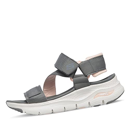 【中古】【未当て嵌める・未開封品】Skechers Arch Fit - Z-Strap Gray/Pink 8 B (M)