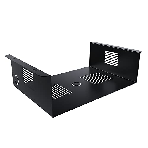 【中古】【未使用・未開封品】Oeveo デスク下PCマウント 654 | 幅16 x 高さ5 x 奥行11 | ブラックスチール デスク下マウント PC用