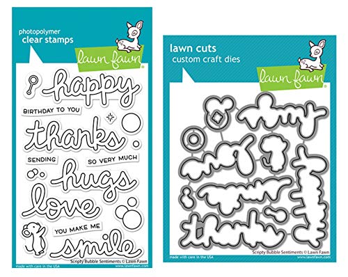 【中古】【未使用・未開封品】Lawn Fawn 聖書 バブル感情 4インチ x 6インチ クリアスタンプセットと調和ダイ、2つのアイテムのセット (LF2502, LF2503) 26,821円