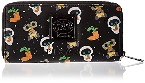 【中古】【未当て嵌める・未開封品】Loungefly X Disney Pixar Wall-E POP! Earth Day ジップアラウンド ウォレット - 可愛らしい紙入れ流行り物付属品