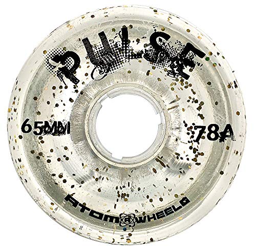 【中古】【未使用・未開封品】ATOM SKATES 屋外用クワッドローラーホイール 78A アトムパルス 65x37 グリッタークリア / 2パック - 8輪