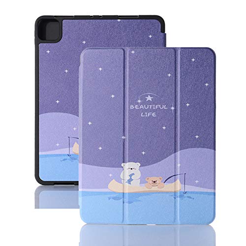 【中古】【未使用・未開封品】iPad Pro 11インチ 第3世代/第2世代ケース ペンシルホルダー付き APOLL 耐衝撃三つ折りスタンド 磁気ソフトTPUバック保護カバーケース iPad Pro