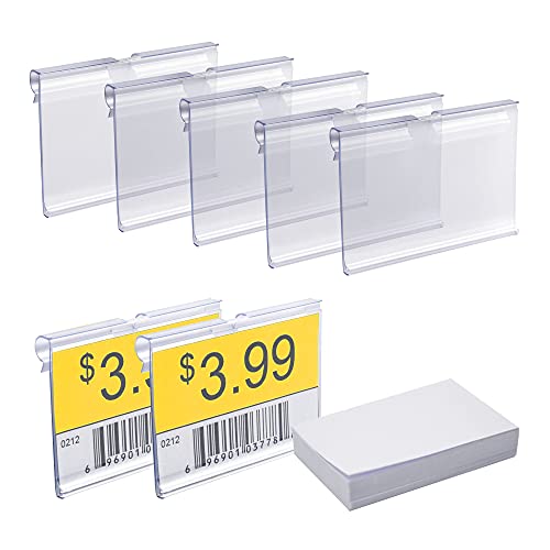 【中古】【未使用・未開封品】Seitop 透明プラスチックラベルホルダー 170個セット 100パック ブランクラベル用紙 ワイヤーシェルフ 小売価格ラベルクリップ バスケット 商品｜AJIMURA-SHOP