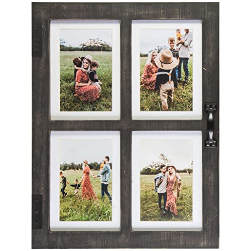 【中古】【未使用・未開封品】GLM ファームハウス 写真フレーム 写真4枚収納 - 4x6 マットまたは5x7 写真フレームコラージュ 写真フレーム コラージュ壁装飾 コラージュ写真フ