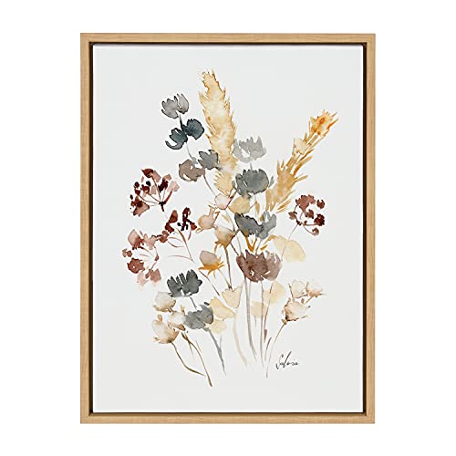 【中古】【未使用・未開封品】Kate and Laurel Sylvie Wild Salvia 額縁入りキャンバス ウォールアート サラ ベレンソン作 45.72x60.96cm ナチュラル、壁用の野生の花アート｜AJIMURA-SHOP