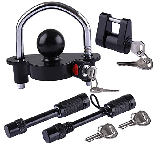 【中古】【未使用・未開封品】WHSSFINE トレーラーロックキット - カプラーロック舌ロックとヒッチレシーバーロック 5/8と1/2インチのピン付き クラスI II III IV Vレシーバー｜AJIMURA-SHOP