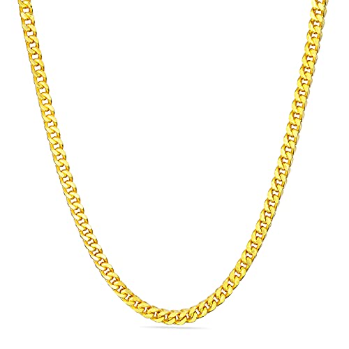 【中古】【未使用・未開封品】Pori Jewelers 925スターリングシルバー 4.5mm フランコチェーンネックレス シルバー&ゴールド 22インチ~30インチ