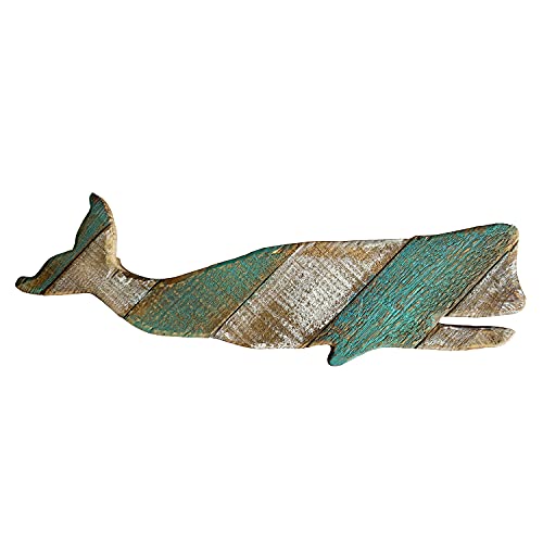 【中古】【未使用・未開封品】素朴な木製 航海 手彫り クジラ 壁掛け装飾 アンティーク調 クジラ 壁彫刻 屋内 屋外 ビーチテーマ 装飾 高さ16インチ|AJIMURA-SHOP