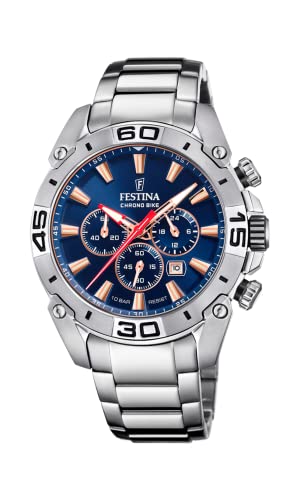 【中古】【未当て嵌める・未開封品】Festina クロノ バイクウォッチ F20543 / 4 青碧スチール写真, クロノグラフ。