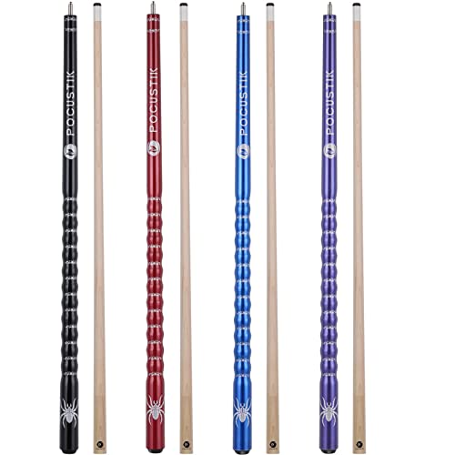 【中古】【未使用・未開封品】POCUSTIK プールスティック 4本セット 58インチ 2ピース プールキュー 人間工学 カナディアンメープルビリヤードキュースティック 男女兼用 パー