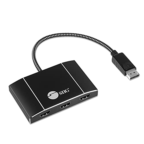 【中古】【未使用・未開封品】SIIG 3ポート DisplayPort 1.4 - HDMI MST ハブ 4K - 1x3 DP 1.4 - HDMI マルチモニタースプリッターとアダプター - Windows PC とノートパソコ