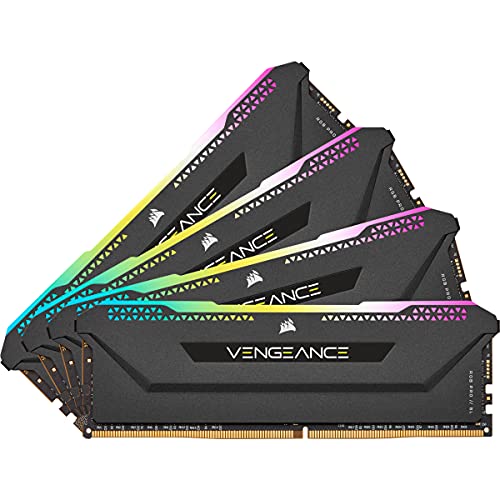 【中古】【未当て嵌める・未開封品】Corsair DDR4-3600MHz 事務机とっ始めパソコン用 記憶装置 VENGEANCE RGB PRO SL続きもの 64GB [16GB×4枚] CMH64GX4M4D3600C18 黒いこと