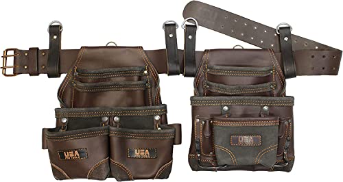 【中古】【未使用・未開封品】USA Pro Tools ツールベルト | レザーツールリグ 大工/フレーム/電気技師/建設業者/ハンディマン用 | 調節可能なツールポーチ｜AJIMURA-SHOP
