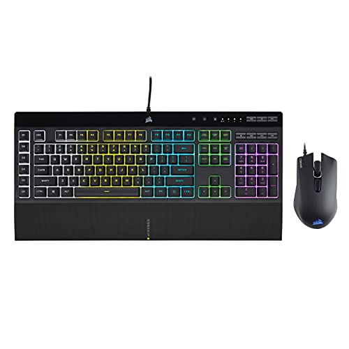 【中古】【未当て嵌める・未開封品】CORSAIR K55 RGB PRO + Harpoon RGB PRO 力くらべバンドル