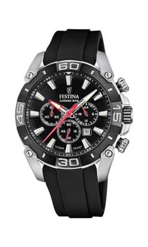 【中古】【未当て嵌める・未開封品】Festina F20544/1 メンズ 黒いこと クロノ自動二輪車 2021 ウオッチ ストリップショー, 黒いこと, ストリップショー