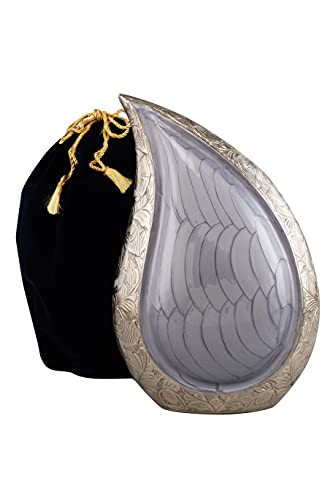 【中古】【未使用・未開封品】火葬 URN モダン ティアドロップ 火葬 骨壺 人間の遺灰用 大人用 葬儀 埋葬 家庭用 灰入れ (グレー)｜AJIMURA-SHOP