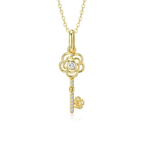 【中古】【未使用・未開封品】Key to Her Heart-10k 14k 18Kゴールドキーネックレス レディース フラワーキーペンダントネックレス ジュエリー バレンタインデー/誕生日/記念｜AJIMURA-SHOP 64,132円
