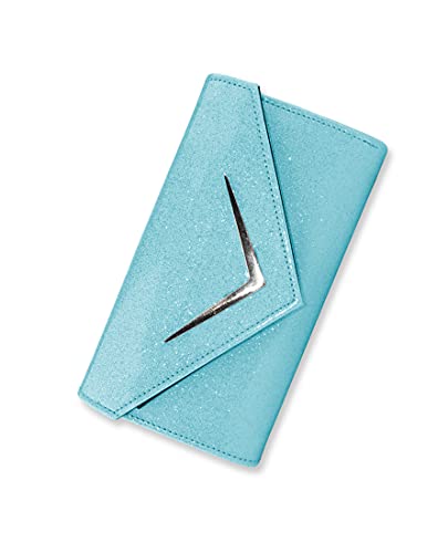 【中古】【未当て嵌める・未開封品】Liquorbrand レディース ビンテージ インスパイアード ウォレット シェブロンロゴ 青み スパークル