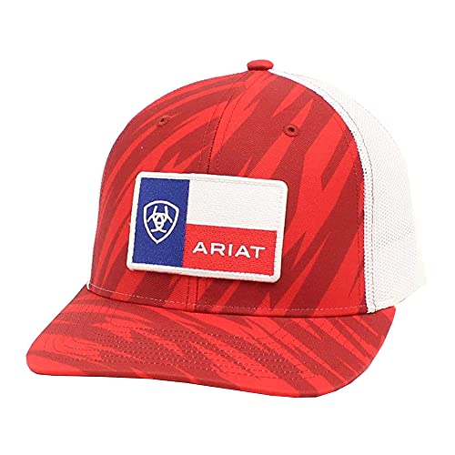 【中古】【未使用・未開封品】ARIAT メンズ R112 スナップバック ジグザグフラッグパッチ レッド