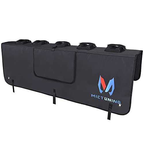 【中古】【未当てはめる・未開封品】MICTUNING 脹れ上がる点数 新生産物 テールゲートパッド 自動二輪車 曲線状の形 拡張スロット ユニバーサル 貨物自動車用 - 銀輪テールゲートマット お山