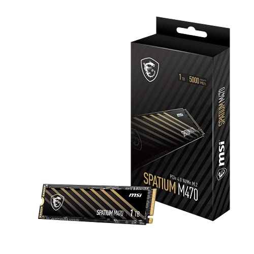【中古】【未使用・未開封品】MSI SPATIUM M470 PCIe 4.0 NVMe M.2 1TB 内蔵SSD PCIe Gen4 NVMe 1.3 3D NAND 3300 TBW (SPATIUM M470 PCIe 4.0 NVMe M.2 1TB)