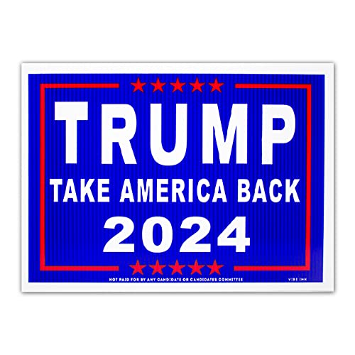 【中古】【未使用・未開封品】VIBE INK 大統領ドナルド・トランプ - Take America Back 2024 - MAGA - ヤードサイン 芝生看板 (18インチ x 12インチ) 15インチのメタルワイヤ｜AJIMURA-SHOP