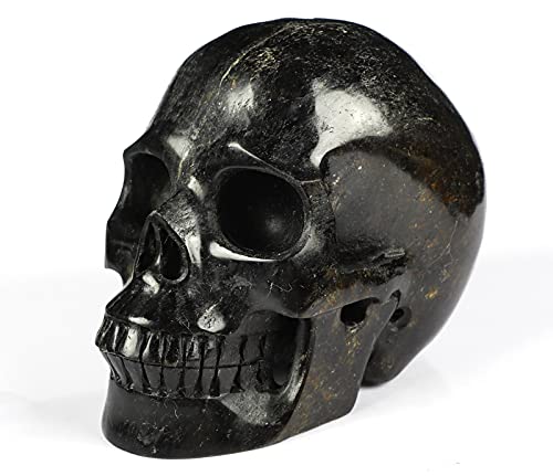 【中古】【未当て嵌める・未開封品】Skullis 5in 韓国 ガーネット 結晶スカル 手彫り 貴石 芸術刻みつける レイキ ヒーリングストーン像 101