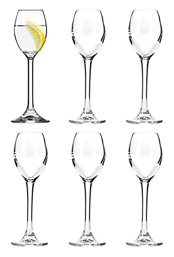 【中古】【未使用・未開封品】Barski 酒グラス ショットグラス 脚付きグラス グラス6個セット クリスタルガラス 2.4オンス お酒 ウイスキー ウォッカ コーディアル 非常に丈夫