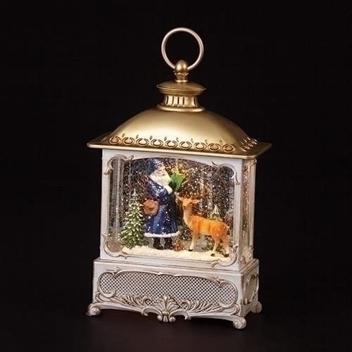 【中古】【未当て嵌める・未開封品】Christmas by Roman Inc. 紙吹雪点火装置寄せあわせ 高さ10.5in LED 渦巻形紙吹雪 ライトブルーサンタ 提灯 スノードーム 公休日ホー
