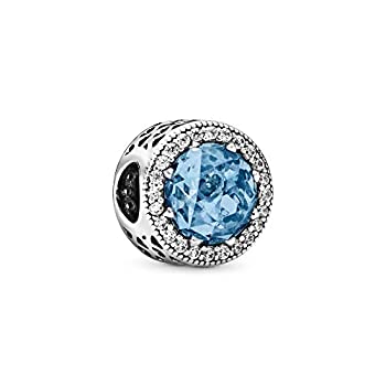 PANDORA Radiant Hearts Charm Sky Blue Crystal 791725NBS By PANDORA