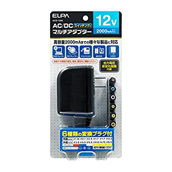 【中古】【未使用未開封】ELPA AC-DCマルチアダプター 12V スイッチング式 家庭用コンセントをDC12Vの電圧に変換 高容量1000ｍA ACD-120S
