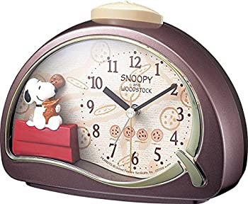 【中古】【未使用未開封】SNOOPY (スヌーピー) 目覚まし時計 キャラクター アナログ R506 電子音 アラーム 茶 リズム(RHYTHM) 4SE506MJ09