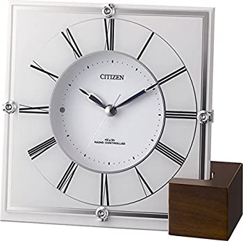 【中古】【未当て嵌める未開封】シチズン 柱時計 電磁波 アナログ マリアージュ707 置き掛け兼用 木製基礎 白 CITIZEN 4RY707-003
