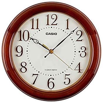 【中古】CASIO(カシオ) 柱時計 電磁波 赤銅色 差しわたし24糎 アナログ 木枠 夜分秒針差し止める 置き掛け兼用 IQ-880J-5JF