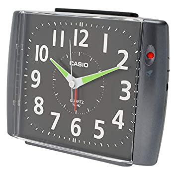 【中古】CASIO(カシオ) 目覚まし時計 ブラック アナログ ベル音 アラーム TQ-382-1JF ブラックメタリック 12.3×16.0×8.0cm