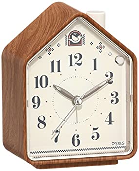 【中古】【未使用未開封】セイコー クロック 目覚まし時計 ネイチャーサウンド アナログ 切替式 アラーム PYXIS ピクシス 茶 木目 模様 NR444A SEIKO
