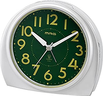 【中古】【未使用未開封】MAG(マグ) 目覚まし時計 非電波 アナログ あけぼの 連続秒針 集光文字盤 ホワイト T-711WH-Z
