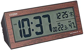 【中古】【未当てはめる未開封】CITIZEN シチズン 目ざまし時計時辰儀 電磁波時辰儀 体温・湿度計付き添い人 赤銅色 R195 8RZ195-023