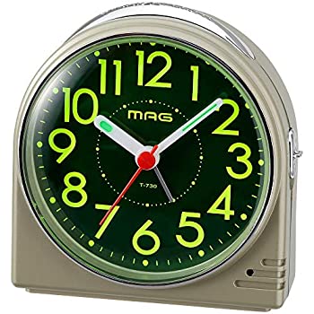 【中古】【未使用未開封】MAG(マグ) 目覚まし時計 非電波 アナログ 蛍 連続秒針 集光文字盤 シャンパンゴールド T-730CGM-Z